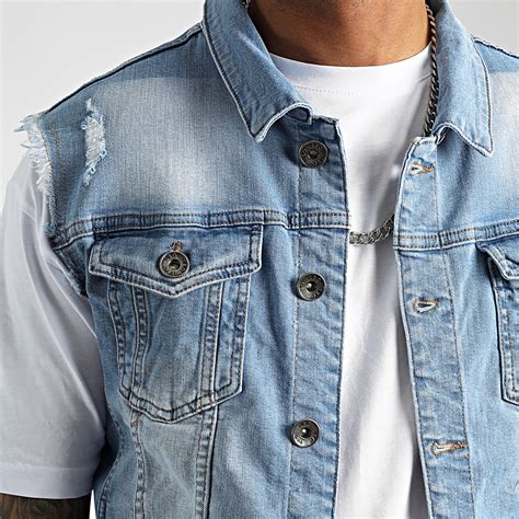 veste sans manche prada|Veste Sans Manches En Denim Selvedge Bleu .